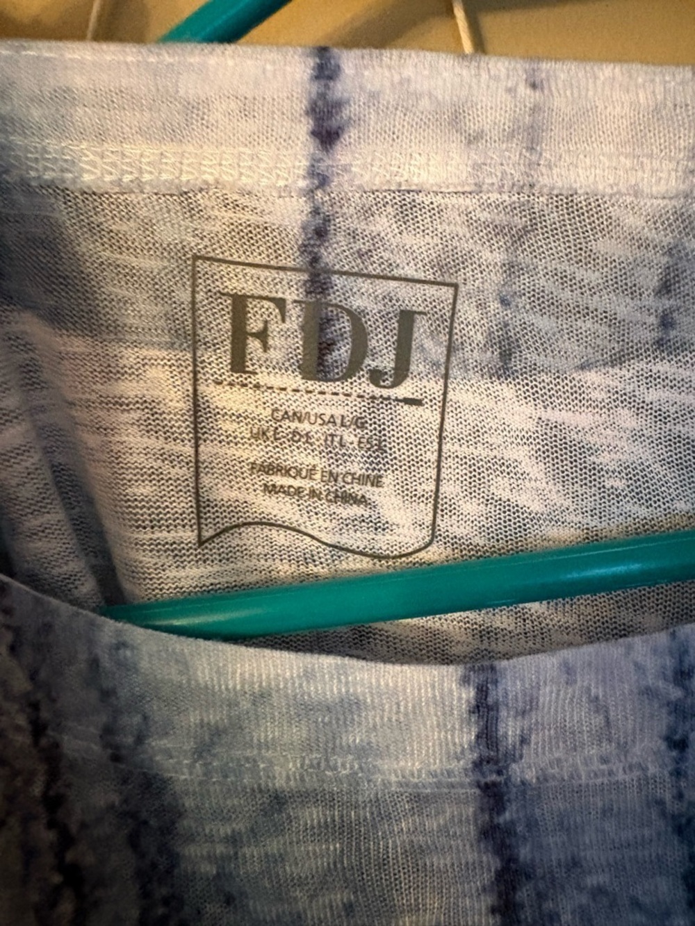 FDJ Ombre Forest Print 3/4 Sleeve Knit Top - Picture 3 of 9